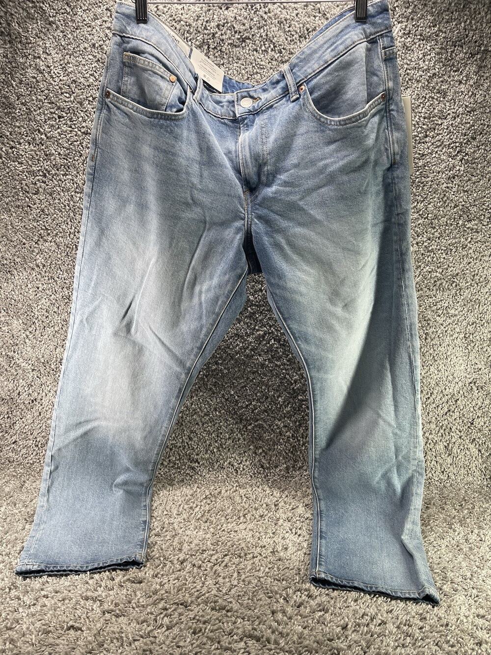 H&M Men’s Size 38x32 Jeans Straight Regular Fit Denim Classic Light Blue Wash